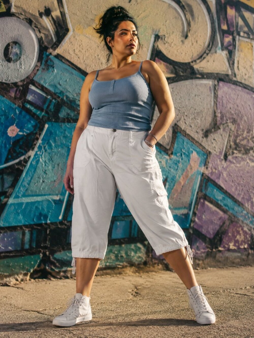 Croft & Barrow White Lightweight Cargo Capri Pants- Women's 14P